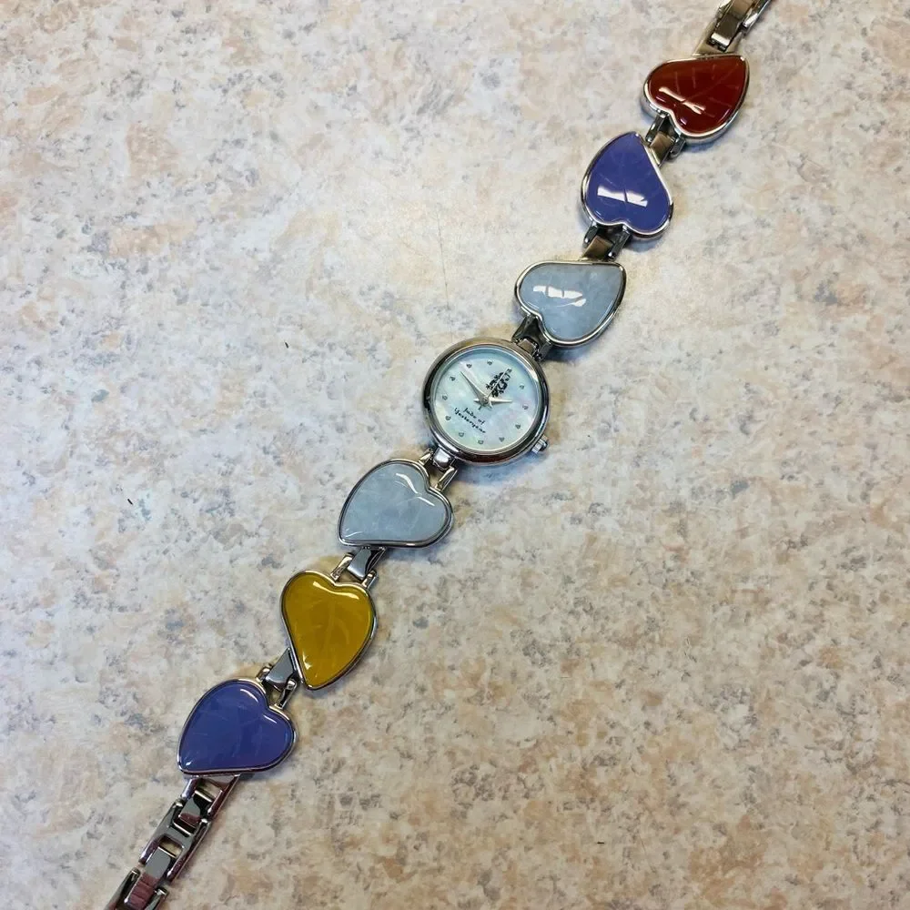 Genuine Jade of Yesteryear Watch, Multi-Color Japanese Quartz Stainless‎ Steel